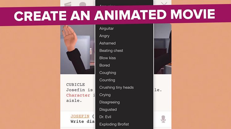 Plotagon är en applikation som skapar animering genom att skriva. 