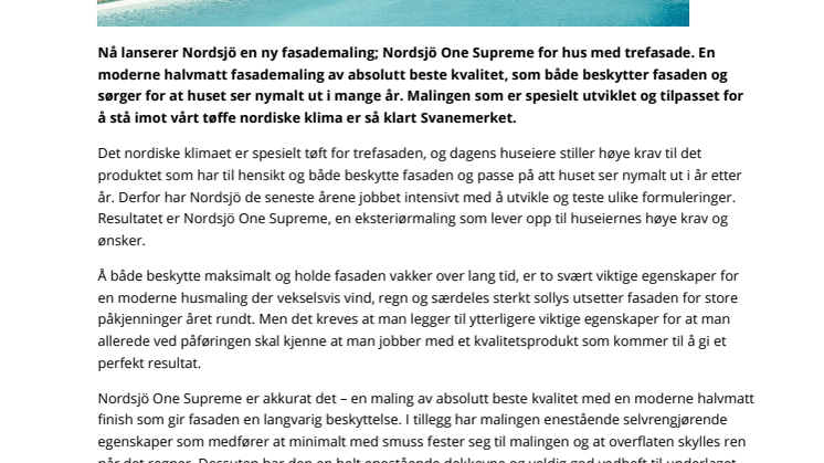 Nordsjö One Supreme – vår beste fasademaling noensinne! - pressemelding.pdf