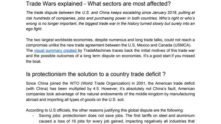 Trade Wars explained - What sectors are most affected?