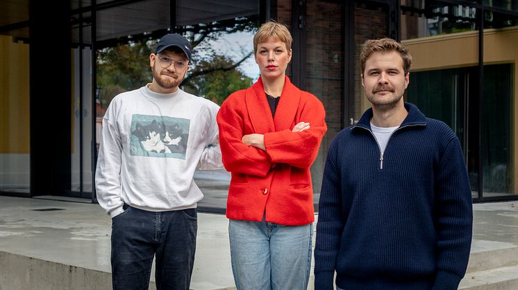 Fra venstre: Emil Rostrup, Jennifer Vedsted Christiansen og Magnus Haugaard. Fotokredit: Lars Erik Andreasen