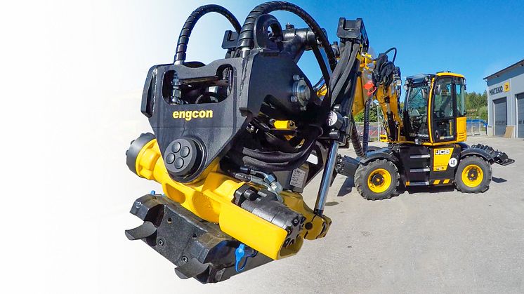 Engcon är först med proportionellt styrsystem med simultan styrning av alla tiltrotatorfunktioner till nya JCB Hydradig