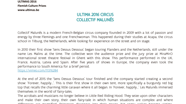 background document Ultima 2016 Circus