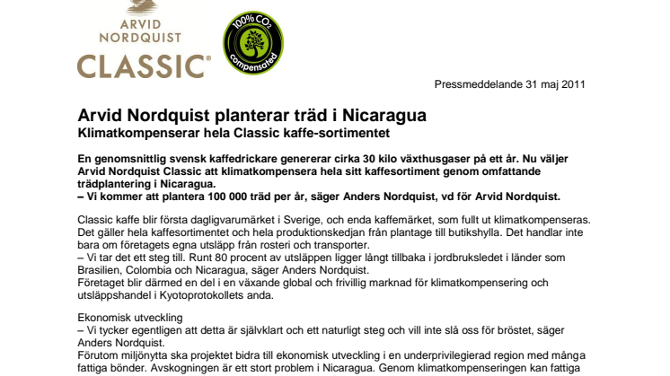 Arvid Nordquist planterar träd i Nicaragua