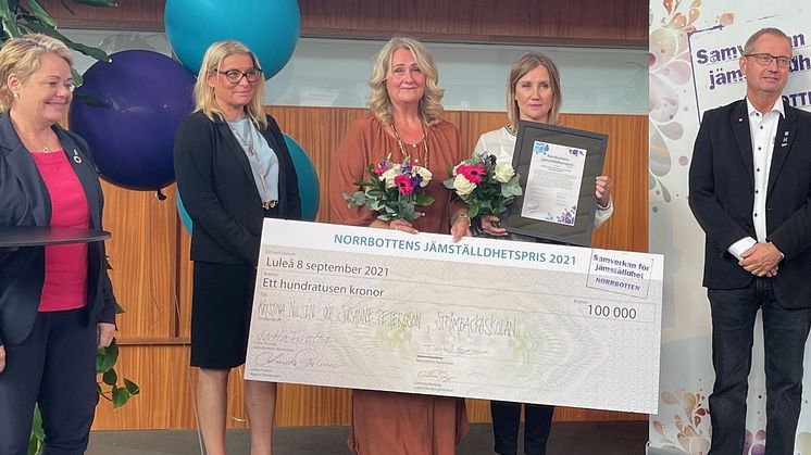 Susanne Pettersson och Kristina Nilsen är vinnare av Norrbottens jämställdhetspris 2021. Foto: Piteå kommun