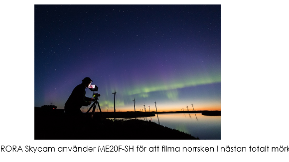 Vidunderlig filminspelning av norrsken med nya ME20F SH