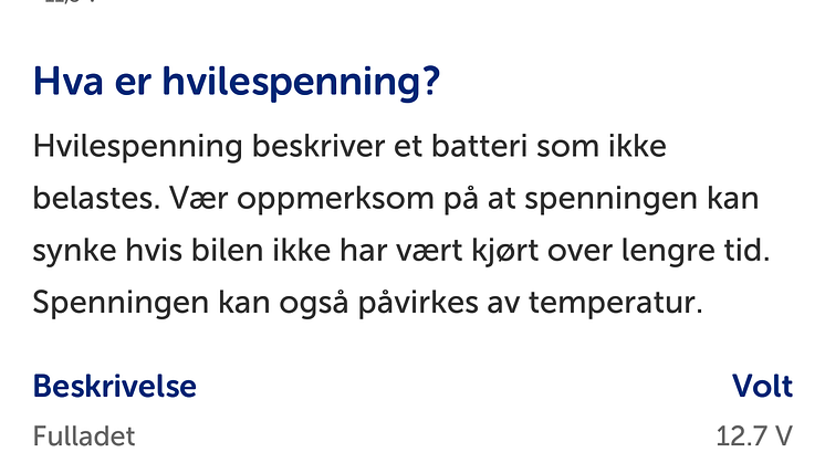 Hvilespenning bilbatteri