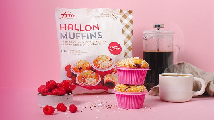 Kardemummig hallonmuffins - vårnyhet från Fria