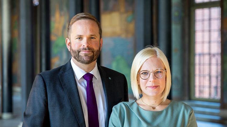 Kulturborgarråd Jonas Naddebo (C) och idrottsborgarråd Karin Ernlund (C).