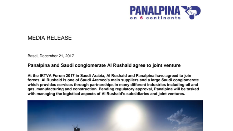 Panalpina and Saudi conglomerate Al Rushaid agree to joint venture