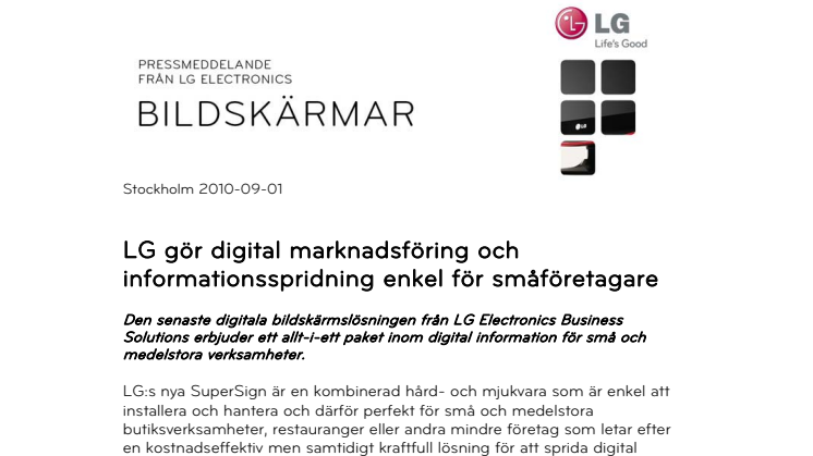LG gör digital marknadsföring och informationsspridning enkel för småföretagare