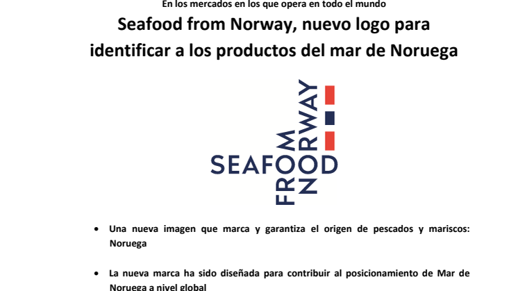 Seafood from Norway, nuevo logo para identificar a los productos del mar de Noruega