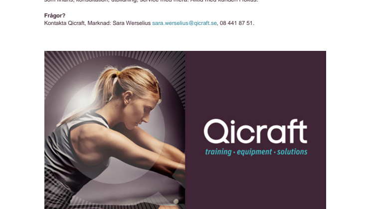 Svensk Motion och Fitness AB ”Technogym Sverige” blir Qicraft