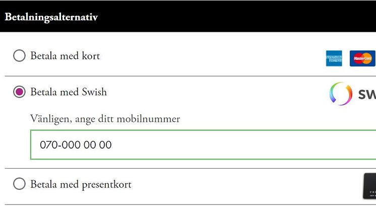 Nu kan du handla smidigt med Swish på elite.se