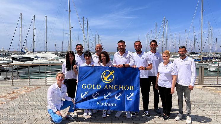 The Team at Karpaz Gate Marina celebrate their 5 Gold Anchor Platinum status