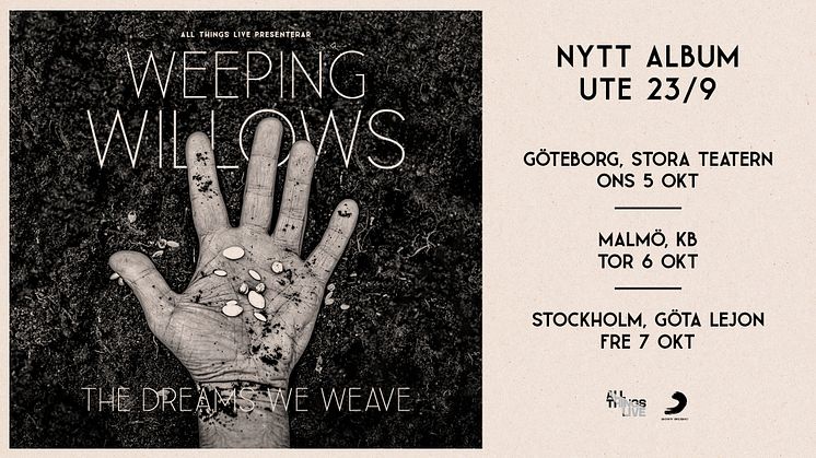 Weeping Willows släpper nytt album och spelar i Malmö, Göteborg och Stockholm
