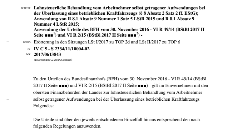 Geldwerter Vorteil bei Nutzung betrieblicher KFZ: Zuzahlungen mindern ab sofort den Sachbezugswert