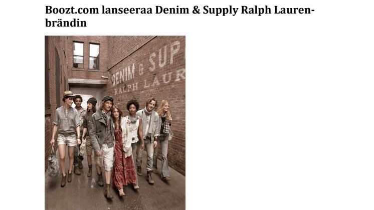 Boozt.com lanseeraa Denim & Supply Ralph Lauren-brändin