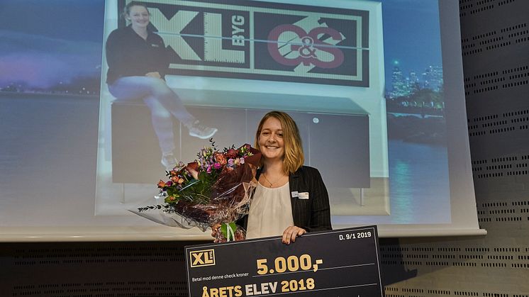 Camilla Møller Jensen, XL-BYG Grønvold & Schou i Slagelse er netop blevet kåret som Årets XL-BYG Elev 2018.