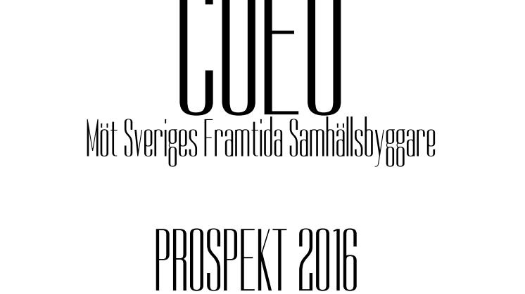 Möt Sveriges Framtida Samhällsbyggare i COEO 2016- största studentkonferensen i Sverige!