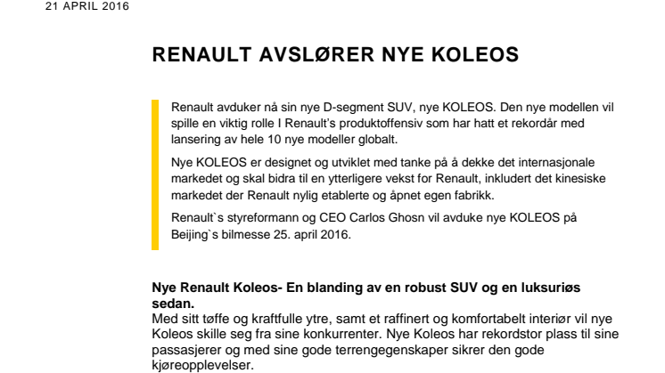 Nye Renault KOLEOS
