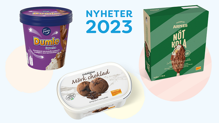 Från vänster Fazer Dumle lakrits, Mörk choklad och Farbror Arnes Nötkola