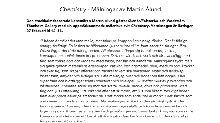Chemistry - Målningar av Martin Ålund