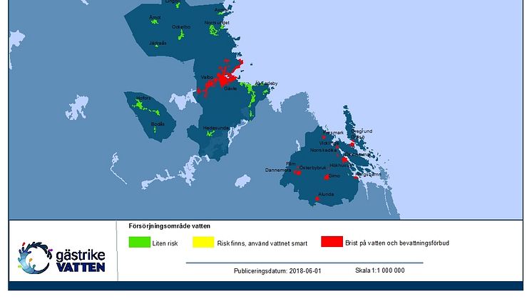 Vattenrapporten visar aktuell information om vattentillgång och grundvattennivåer i våra medlemskommuner