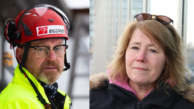 Johan Lindholm, ordförande Riksbyggen och Johanna Frelin, vd på Riksbyggen.