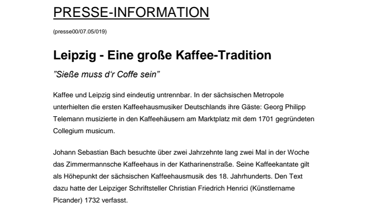 Leipzig - Eine große Kaffee-Tradition