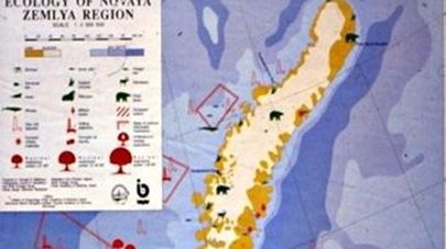 Original map from 1992 Novaya Zemlya nuclear testing sites and dumping sites.