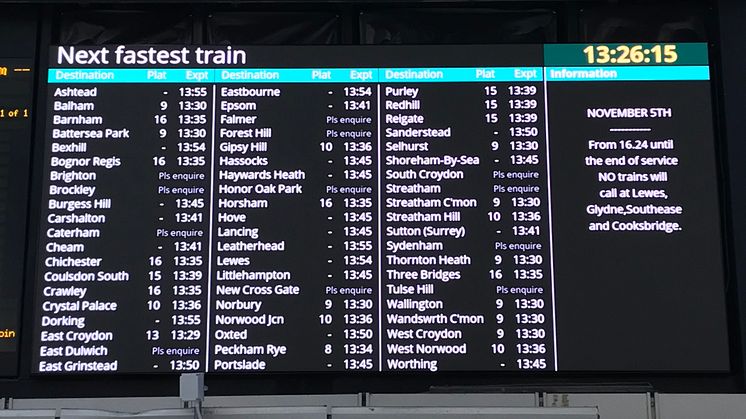 The new 12.5 square metre customer information panel at London Victoria