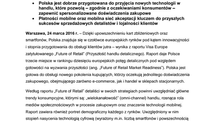 Polska gotowa do obsługi nowego konsumenta i połączenia handlu elektronicznego z tradycyjnym