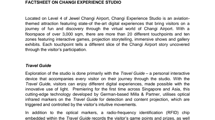 Changi Experience Studio Fact Sheet