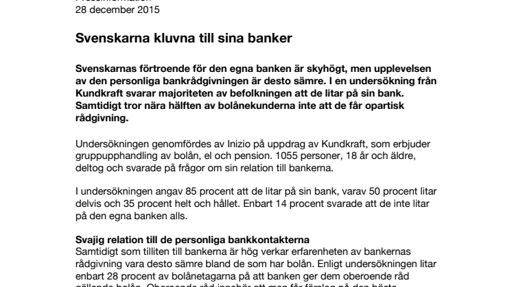 Svenskarna kluvna till sina banker