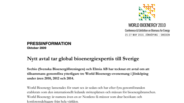 Nytt avtal tar global bioenergiexpertis till Sverige