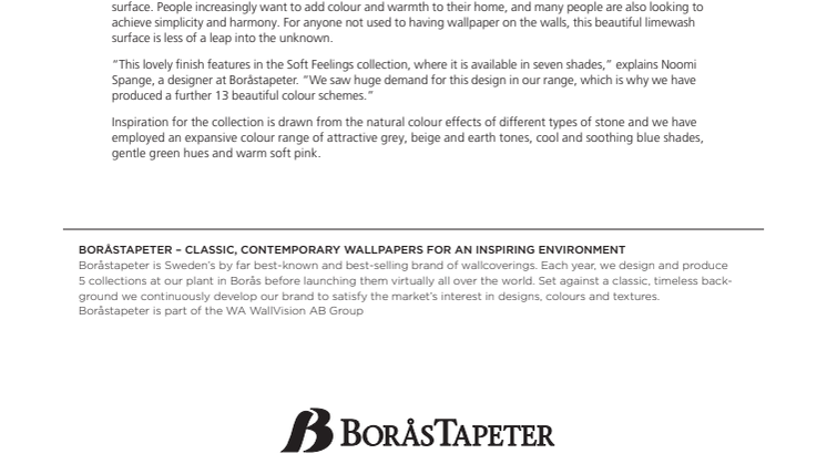 Wallpaper for a limewash feel - New collection from Boråstapeter