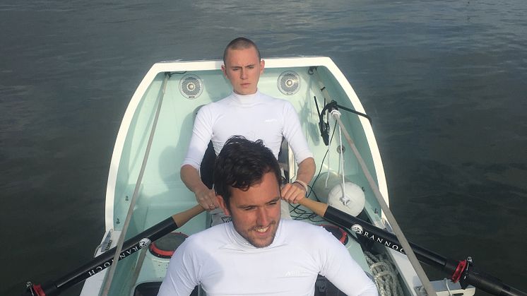 Hi-res image - Ocean Signal - Ocean Signal-sponsored Atlantic charity rowers Jude Massey and Dr Greg Bailey