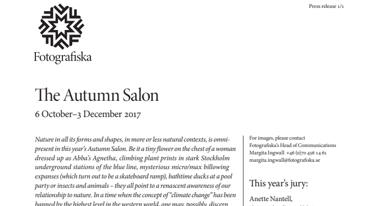 The Autumn Salon at Fotografiska - with nature lurking in