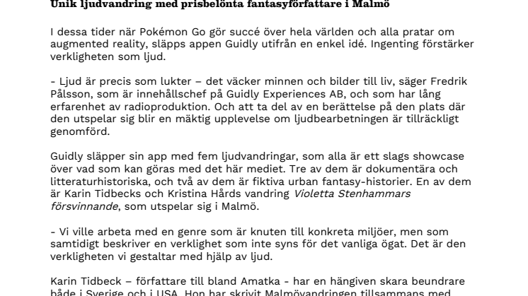 Unik ljudvandring med prisbelönta fantasyförfattare i Malmö