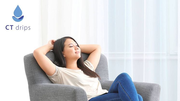 CT Drips Customer Relaxing After Vitamin Drip Therapy