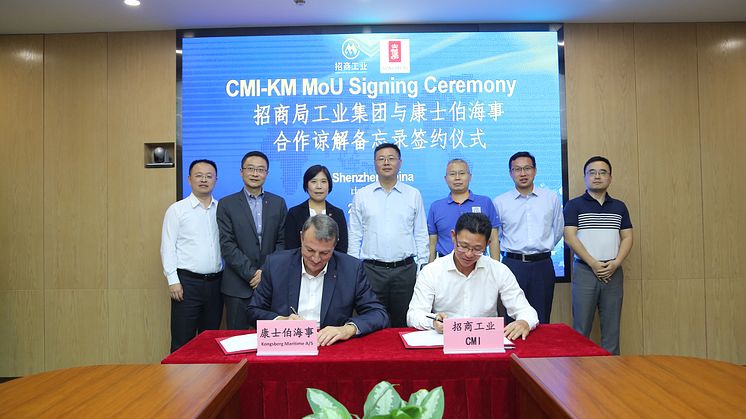Kongsberg Maritime and China Merchants Industry have signed a Memorandum of Understanding, outlining their joint strategy for the future and commitment to high-quality global solutions for shipowners