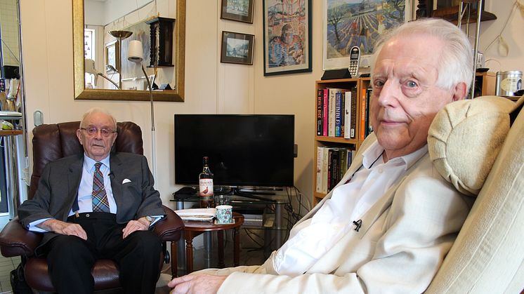 Jimmy (left) and Stanley in Stanley's almshouse flat, near Farringdon