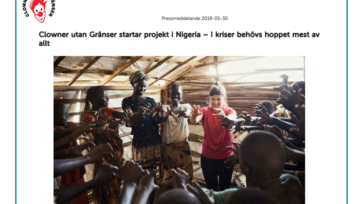 Clowner utan Gränser startar projekt i Nigeria – I kriser behövs hoppet mest av allt