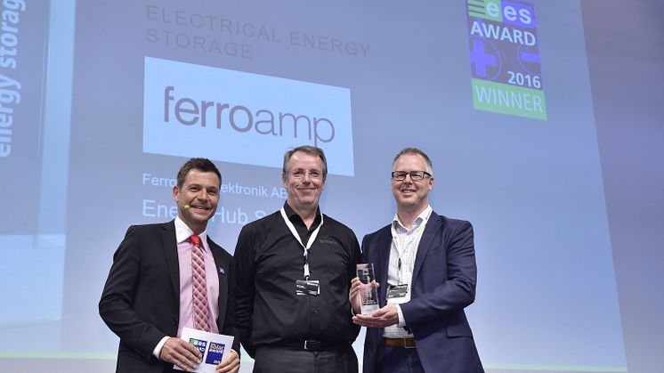 Ferroamp vinnare av ees AWARD 2016  för bästa innovation på InterSolar i München