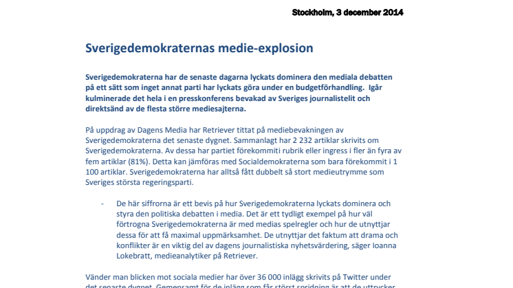 Sverigedemokraternas medie-explosion 