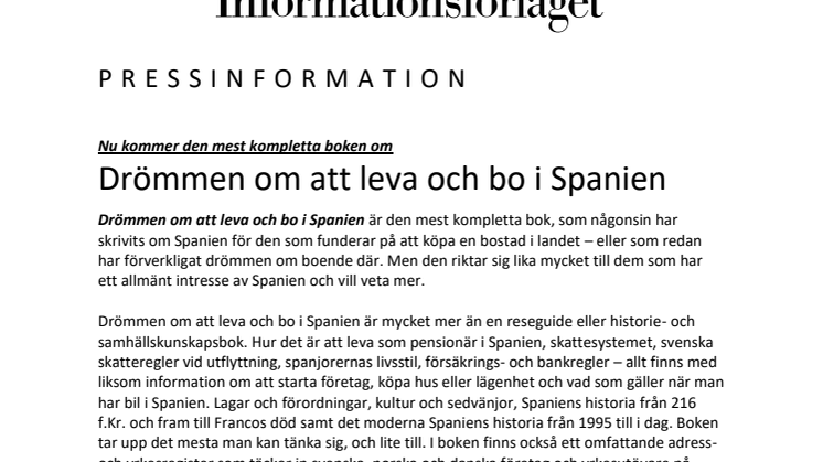 Ny bok: Drömmen om att leva och bo i Spanien