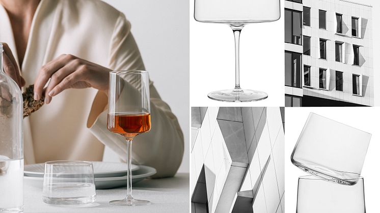 Amalfi er en glasserie med et stramt og minimalistisk uttrykk, inspiriet av urban arkitektur.