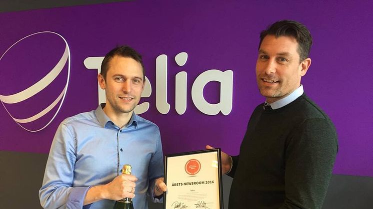 Rasmus Avnskjold, pressechef hos Telia & Simon Geoffroy, Head of Customer Succes hos Mynewsdesk