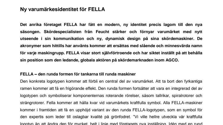 Ny varumärkesidentitet för FELLA