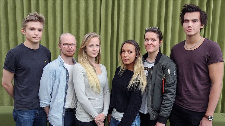 Fr. v: Emil Granström Pantin, David Petersson, Erica Magnusson, Maritza Erlandsson, Emma Lindsjö, Levis Skagerström Westrin.